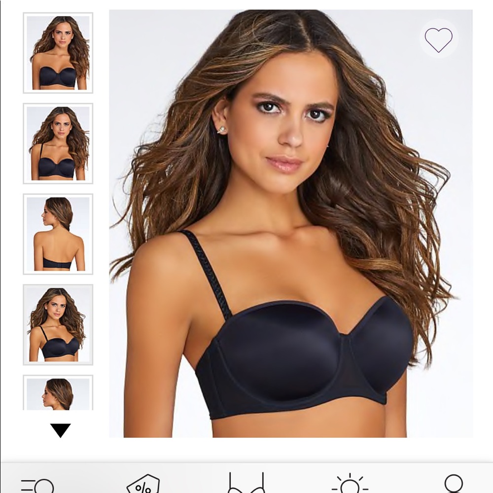 Le Mystere Soirée Strapless Bra Size 32F Black
